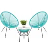 Best Choice Products 3-piece All-weather Patio Acapulco Bistro Furniture Set W/ Rope, Glass Top Table