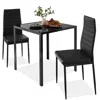 Best Choice Products 3-piece Kitchen Dining Table Set W/ Glass Tabletop, 2 Pu Leather Chairs