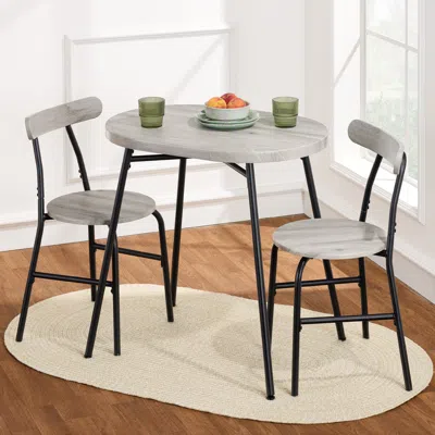 Best Choice Products 3-piece Modern Oval Dining Table Set, Small Kitchen Dinette W/ 2 Chairs In Gray