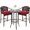 Best Choice Products 3-piece Outdoor Wicker Bistro Bar Height Set For Patio, Garden W/ Barstools, Steel Frame