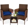 Best Choice Products 3-piece Outdoor Wicker Conversation Patio Bistro Set, W/ 2 Chairs, Table