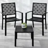 Best Choice Products 3-piece Stackable Patio Bistro Set, Outdoor Chat Furniture W/ 2 Chairs, Table