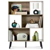 Best Choice Products 3-tier Mid-century Modern Wooden Bookcase W/ Removable Back Panels, Offset Pine Legs