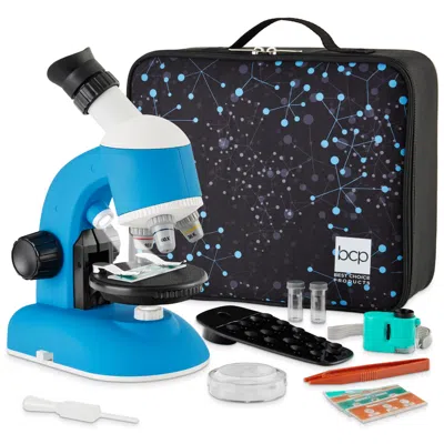 Best Choice Products 30-piece Stem Kids Microscope Science Kit W/ 100x, 600x, 1200x Zoom, Slides, Carrying Case In Black
