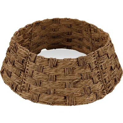 Best Choice Products 36in Basket Woven Hyacinth Christmas Tree Collar, Tree Skirt Accessory W/ Cord Cut-out In Brown