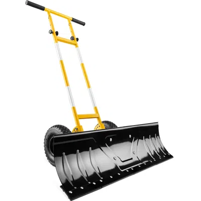 Best Choice Products 36in Hand Snow Pusher W/ 2 Wheels, Adjustable Handle, Blade Angle, Reflective Tape In Multi