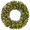 Best Choice Products 36in Pre-lit Christmas Wreath W/berries & Pinecones, Large Artificial Indoor/outdoor Decor, Plug-in In Green
