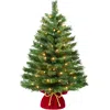 Best Choice Products 36in Pre-lit Tabletop Spruce Artificial Christmas Tree Decor W/ 60 Warm White Incandescent Lights In Green