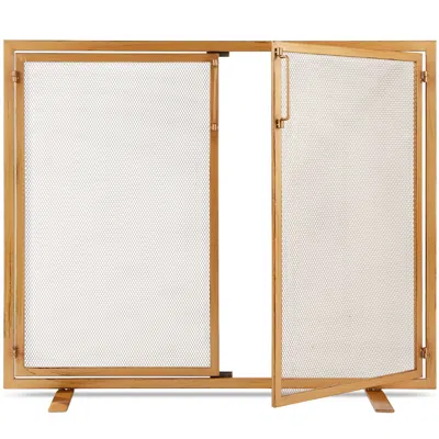 Best Choice Products 38.5x31in 2-door Fireplace Screen, Handcrafted Wrought Iron Spark Guard W/ Magnetic Doors In Gray