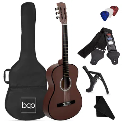 Best Choice Products 38in Beginner Acoustic Guitar Starter Kit W/ Gig Bag, Strap, Strings In Neutral