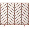 Best Choice Products 38x31in Single Panel Handcrafted Iron Chevron Fireplace Screen W/ Distressed Finish