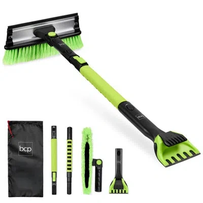 Best Choice Products 39" Extendable Snow Brush With Squeegee & Ice Scraper, Auto Snow Brush, Auto Ice Scraper In Green