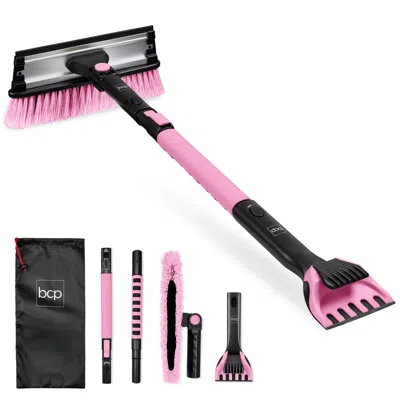 Best Choice Products 39 Extendable Snow Brush With Squeegee & Ice Scraper, Auto Snow Brush, Auto Ice Scraper" In Pink