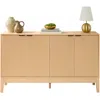 Best Choice Products 4-door Reeded Storage Cabinet W/ Soft-close Doors, Multipurpose Accent Furniture - Natural