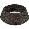 Best Choice Products 42in Basket Woven Hyacinth Christmas Tree Collar, Tree Skirt Accessory W/ Cord Cut-out - Espresso