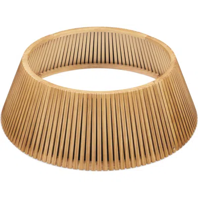 Best Choice Products 42in Wood Slatted Christmas Tree Collar - Natural In Nude