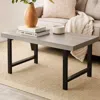 Best Choice Products 44in Modern Butcher Block Top Coffee Table, Rectangular Wood Accent Table W/ Metal Legs
