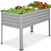 Best Choice Products 48x24x30in Elevated Galvanized Metal Garden Bed W/ Corner Protectors - Moonlight Gray