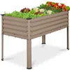 Best Choice Products 48x24x30in Elevated Galvanized Metal Garden Bed W/ Corner Protectors - Taupe
