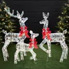 Best Choice Products 4ft 3-piece Lighted 2d Christmas Deer Set Outdoor Yard Decoration W/ 175 Led Lights, Stakes In Multi