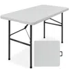 Best Choice Products 4ft Plastic Folding Table, Indoor Outdoor Heavy Duty Portable W/ Handle, Lock For Picnic
