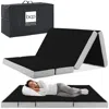 Best Choice Products 4in Thick Folding Portable Onyx Black Mattress Topper W/ Carry Case, Washable Cover
