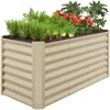 Best Choice Products 4x2x2ft Outdoor Metal Raised Garden Bed, Planter Box For Vegetables, Flowers, Herbs - Beige