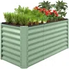 Best Choice Products 4x2x2ft Outdoor Metal Raised Garden Bed, Planter Box For Vegetables, Flowers, Herbs - Sage Green