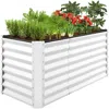 Best Choice Products 4x2x2ft Outdoor Metal Raised Garden Bed, Planter Box For Vegetables, Flowers, Herbs - White