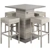 Best Choice Products 5-piece Patio Wicker Bar Set W/ Built-in Bottle Opener, Hidden Storage Shelf, 4 Stools