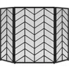 Best Choice Products 52x31in 3-panel Iron Chevron Fireplace Screen, Spark Guard W/ Handles
