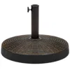 Best Choice Products 55lb Round Wicker Style Resin Patio Umbrella Base Stand W/ 1.75in Hole, Bronze Finish - Black