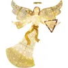 Best Choice Products 5ft Lighted Outdoor Angel Christmas Decoration For Lawn W/ 140 Led Lights, Harp, Bow, Ground Stakes