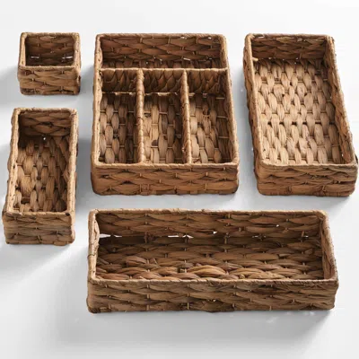 Best Choice Products 5pc Flatware Organizer Set, Woven Modular Silverware & Utensil Drawer Organizer Trays