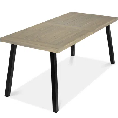Best Choice Products 6-person Indoor Outdoor Patio Rustic Acacia Wood Picnic Dining Table W/ Metal Legs In Brown