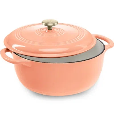 Best Choice Products 6 Quart Cast-iron Dutch Oven, Heavy-duty Kitchenware W/ Enamel, Side Handles In Orange