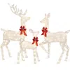 Best Choice Products 6.5ft 3-piece Lighted Christmas Deer Set Outdoor Yard Decoration With 385 Led Lights, Stakes
