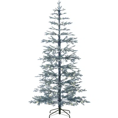Best Choice Products 6ft Pre-lit Sparse Christmas Tree W/ 200 2-in-1 Led Lights, Cordless Connection, Metal Stand - Blue  In Gray