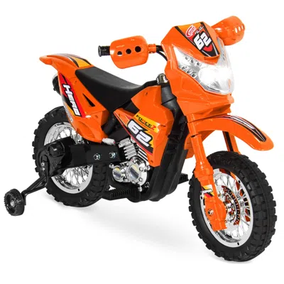 Best Choice Products 6v Kids Electric Battery Powered Ride On Motorcycle W/ Training Wheels, Lights, Music