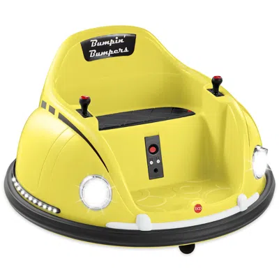 Best Choice Products 6v Kids Ride On Bumper Car Toy W/ Remote Control, Harness, Lights, 360 Degree Spin In Yellow