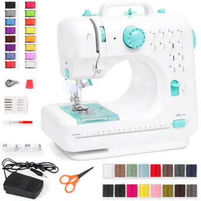 Best Choice Products 6v Portable Sewing Machine, 42-piece Beginners Kit W/ 12 Stitch Patterns In White