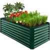 Best Choice Products 6x3x2ft Outdoor Metal Raised Garden Bed,rectangle-charcoal