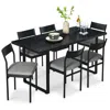 Best Choice Products 7-piece Modern Industrial Dining Set, Table W/6 Upholstered Chairs