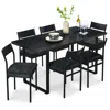 Best Choice Products 7-piece Modern Industrial Dining Set, Table W/6 Upholstered Chairs