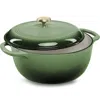 Best Choice Products 7.5 Quart Enamel Cast-iron Dutch Oven, Heavy-duty Cookware W/ Dual Handles, Lid - Deep Olive Green