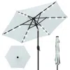 Best Choice Products 7.5ft Outdoor Solar Patio Umbrella For Deck, Pool W/ Tilt, Crank, Led Lights