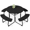 Best Choice Products 8-person Circular Outdoor Picnic Table W/ 4 Benches, Umbrella Hole, 2000lb Capacity