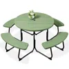 Best Choice Products 8-person Circular Outdoor Picnic Table W/ 4 Benches, Umbrella Hole, 2000lb Capacity