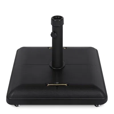Best Choice Products 81lb. Heavy Duty Square Concrete Rolling Patio Umbrella Base Stand W/ Locking Wheels In Gray