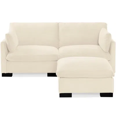 Best Choice Products 82in Modular Sectional Pillowtop Sofa W/ Ottoman & Storage In White